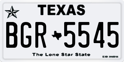 TX license plate BGR5545