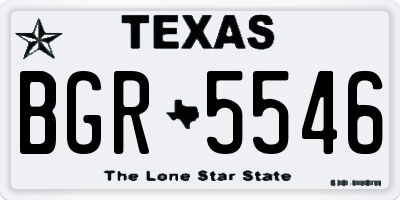 TX license plate BGR5546