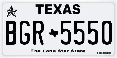 TX license plate BGR5550