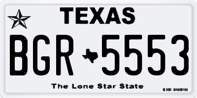 TX license plate BGR5553