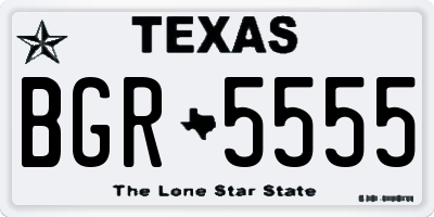TX license plate BGR5555