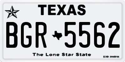 TX license plate BGR5562