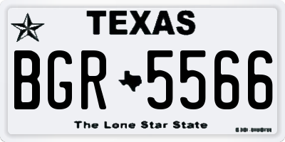 TX license plate BGR5566