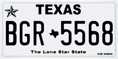 TX license plate BGR5568