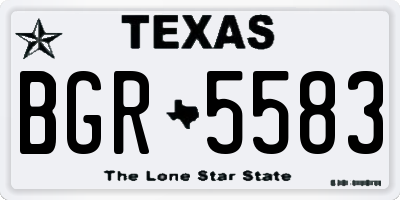 TX license plate BGR5583