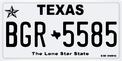 TX license plate BGR5585