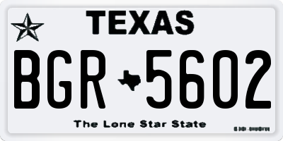 TX license plate BGR5602