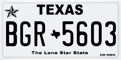 TX license plate BGR5603