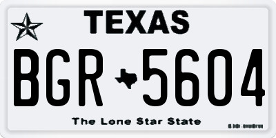 TX license plate BGR5604
