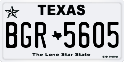 TX license plate BGR5605