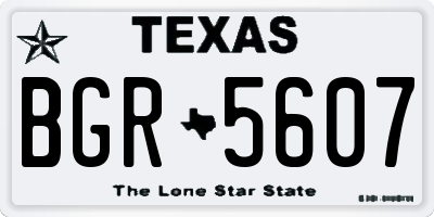 TX license plate BGR5607