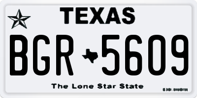 TX license plate BGR5609