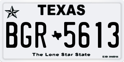 TX license plate BGR5613