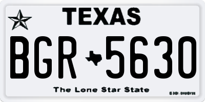 TX license plate BGR5630