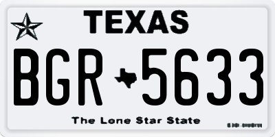 TX license plate BGR5633