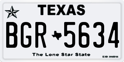 TX license plate BGR5634