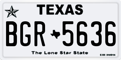 TX license plate BGR5636