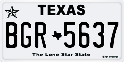 TX license plate BGR5637