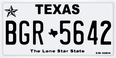 TX license plate BGR5642