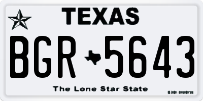 TX license plate BGR5643