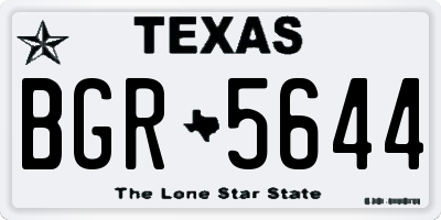 TX license plate BGR5644