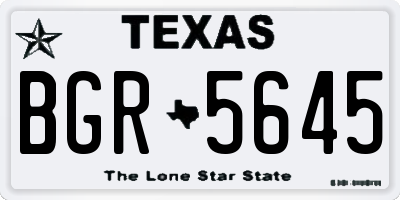 TX license plate BGR5645