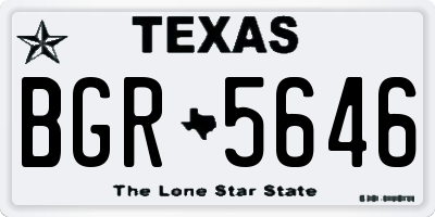 TX license plate BGR5646