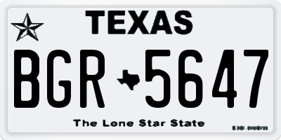 TX license plate BGR5647