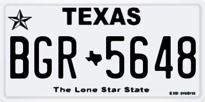 TX license plate BGR5648