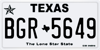 TX license plate BGR5649