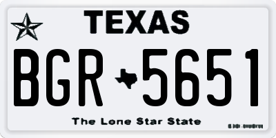 TX license plate BGR5651