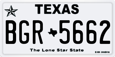 TX license plate BGR5662