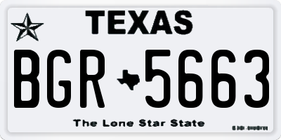 TX license plate BGR5663