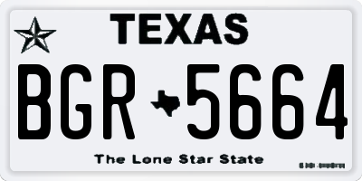 TX license plate BGR5664