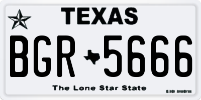 TX license plate BGR5666