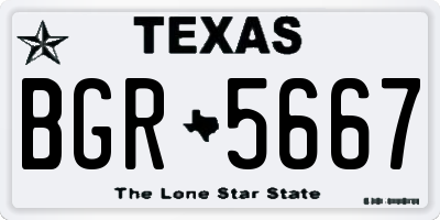 TX license plate BGR5667