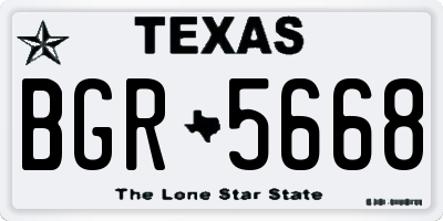 TX license plate BGR5668