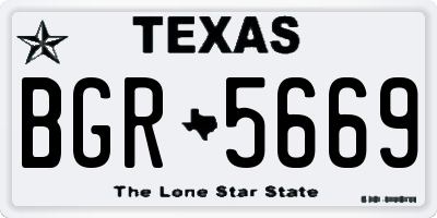 TX license plate BGR5669