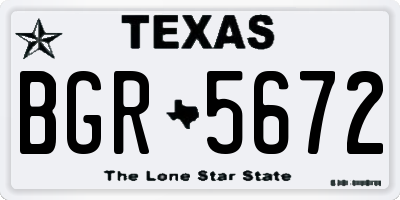 TX license plate BGR5672