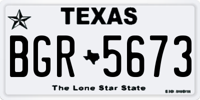TX license plate BGR5673