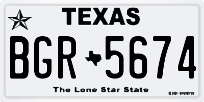 TX license plate BGR5674