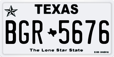 TX license plate BGR5676
