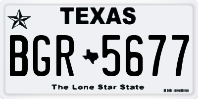 TX license plate BGR5677