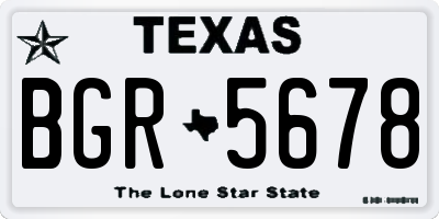 TX license plate BGR5678