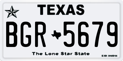 TX license plate BGR5679