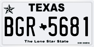 TX license plate BGR5681