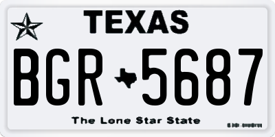 TX license plate BGR5687