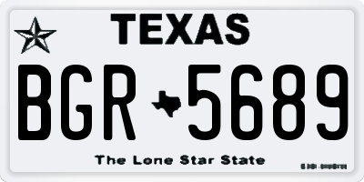 TX license plate BGR5689