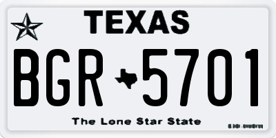 TX license plate BGR5701