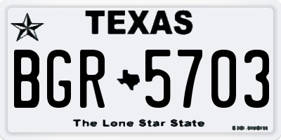 TX license plate BGR5703